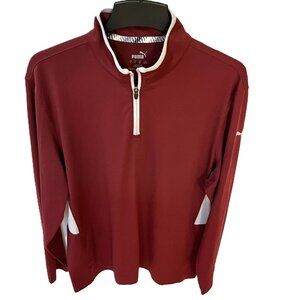 Puma Golf Pro Gamer Maroon 1/4 Zip Pullover Long Sleeve Shirt Size Large